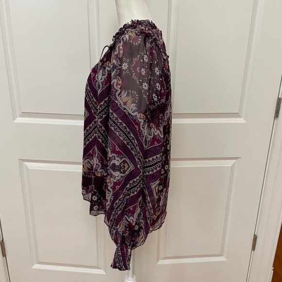 Saffron Mixed Print Silk Blouse from Ramy Brook - Picture 5 of 9